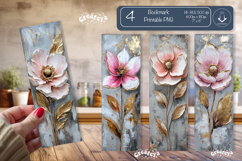 Vintage Floral Bookmark Acrylic Bookmark Flower Printable Product Image 1