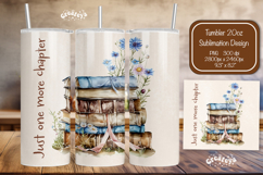 Wildflower Book tumbler PNG Book lover tumbler Wrap 20 oz Product Image 1