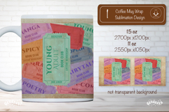 Book Club Ticket Mug Wraps PNG Bookish Library Sublimation Product Image 1