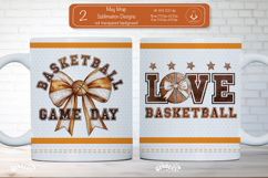 Basketball Mug Wrap Sublimation Love Basketball Game day png Product Image 1