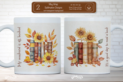 Floral Book Lover Quote Mug Sublimation Vintage mug wrap png Product Image 1