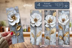 Vintage Floral Bookmark Acrylic Bookmark Flower Printable Product Image 1