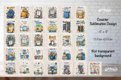 Funny Teacher square coaster sublimation bundle keychain png Product Image 2