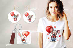 Kids Valentine Sublimation Clipart Bundle Cute Animal png Product Image 2