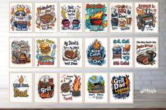 Funny Dad BBQ Sticker Bundle Grill Master Sarcastic Dad Joke Product Image 2