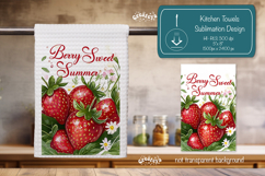 Summer Kitchen Towel Sublimation Strawberry Dish towel png Product Image 1