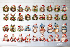 Christmas Watercolor Clipart Sublimation Bundle Santa Claus Product Image 3