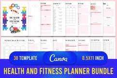 Health and Fitness Planner Bundle Canva KDP Product Image 1