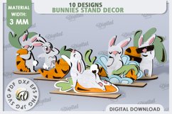 Wooden Easter Bunnies Laser Cut Bundle. Bunnies Stand Decor Product Image 1