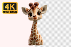 Cute Baby Giraffe Transparent PNG Product Image 1