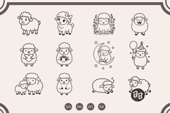 Sheep SVG Bundle | Whimsical Sheep Line Art &amp; Funny Designs Product Image 1