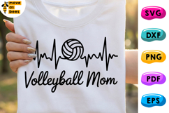 Volleyball Mom SVG, PNG, Heartbeat,Game Day, Cheer Mom Shirt Product Image 1
