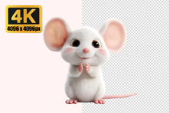 White Baby Mouse Transparent PNG Product Image 1