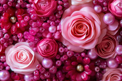 Garden Roses with Beads Background Wallpaper Product Image 1