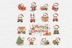 Christmas Panda Bundle, Clipart, PNG Product Image 2