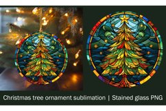 Christmas tree ornament sublimation | Stained glass PNG Product Image 1