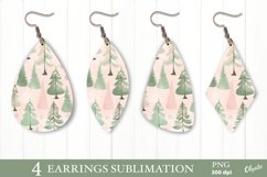 Christmas Tree Earring Sublimation PNG. Christmas Earring Product Image 1