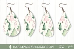 Christmas Earring Sublimation PNG. Christmas Tree PNG Product Image 1