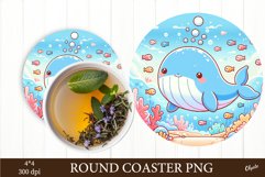 Cute Dolphin Sublimation PNG. Sea Coaster Sublimation PNG Product Image 1