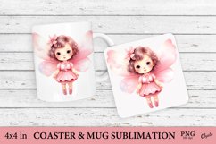 Coaster and Mug Sublimation PNG. Fairy Sublimation PNG Product Image 1