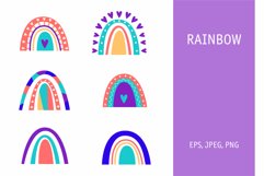 Rainbow Bright Clipart Arch Arc Happy Fun Doodle PNG Icon Se Product Image 1