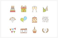 Birthday Line Icons Product Image 2