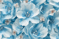 Blue Floral Pattern Background Wallpaper Product Image 1