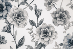 Black White Floral Background Wallpaper Product Image 1