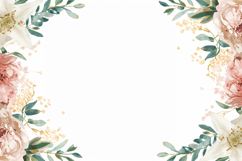 Watercolor Floral Border Background Wallpaper Product Image 1
