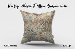 Vintage Floral Pillow Sublimation Product Image 1
