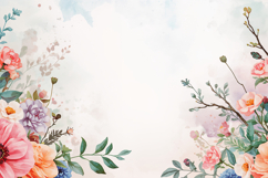 Watercolor Colorful Floral Background Product Image 1