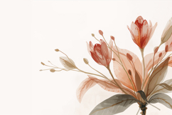 Watercolor Flowers With Name Space Background Wallpaper Product Image 1
