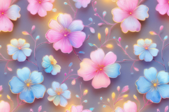 Neon Floral Background Wallpaper Product Image 1