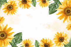 Watercolor Sunflower Background Product Image 1