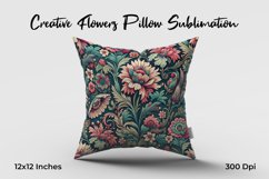 Creative Flowers Pillow Sublimation Product Image 1