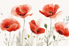 Red Watercolor Flower Background Wallpaper Product Image 1