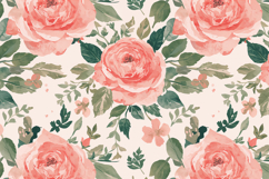 Watercolor Pink Rose Background Wallpaper Product Image 1