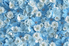 Blue Floral Pattern Background Wallpaper Product Image 1
