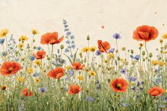 Field Of Wildflowers Background Wallpaper Product Image 1