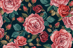 Watercolor Red Rose Background Wallpaper Product Image 1