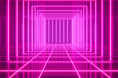 Pink Neon Retro Perspective Tunnel Background Wallpaper Product Image 1