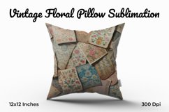 Vintage Floral Pillow Sublimation Product Image 1