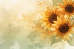 Watercolor Sunflowers Background Wallpaper Product Image 1