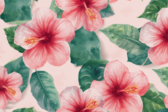 Watercolor Pink Floral Background Wallpaper Product Image 1