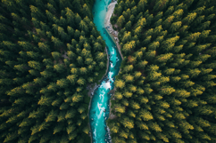 Trees Top View With Lake Background Product Image 1