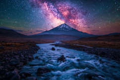 Mountain Night Landscape Background Wallpaper Product Image 1