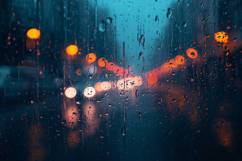 Rainy Night City Lights Background Wallpaper Product Image 1