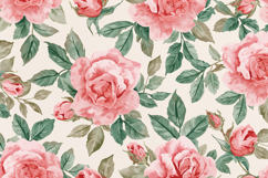 Watercolor Pink Rose Background Wallpaper Product Image 1