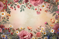Soft Floral Border Background Wallpaper Product Image 1