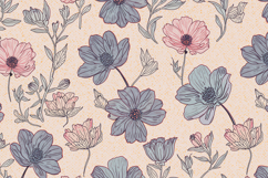 Vintage Floral Design Background Wallpaper Product Image 1